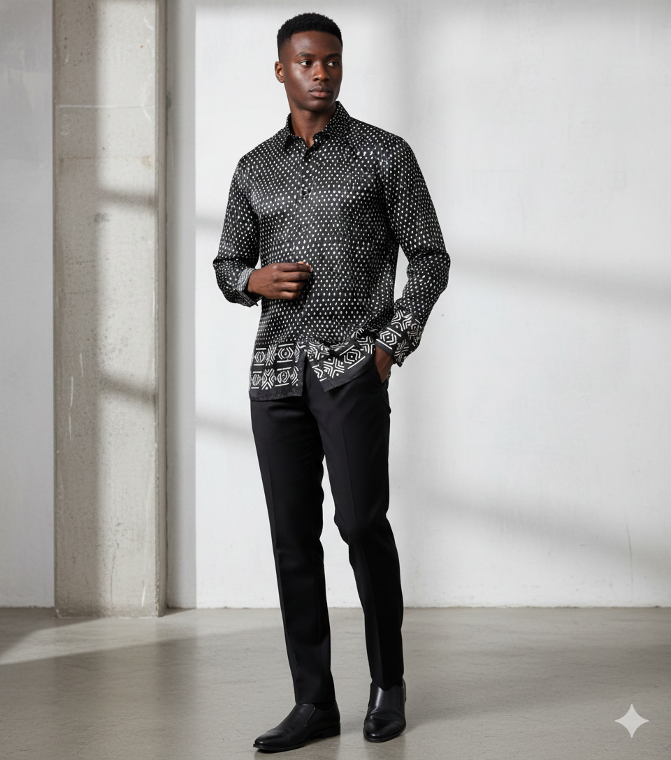Men’s Monochrome African Print