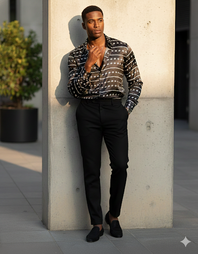 Men’s Monochrome African Print