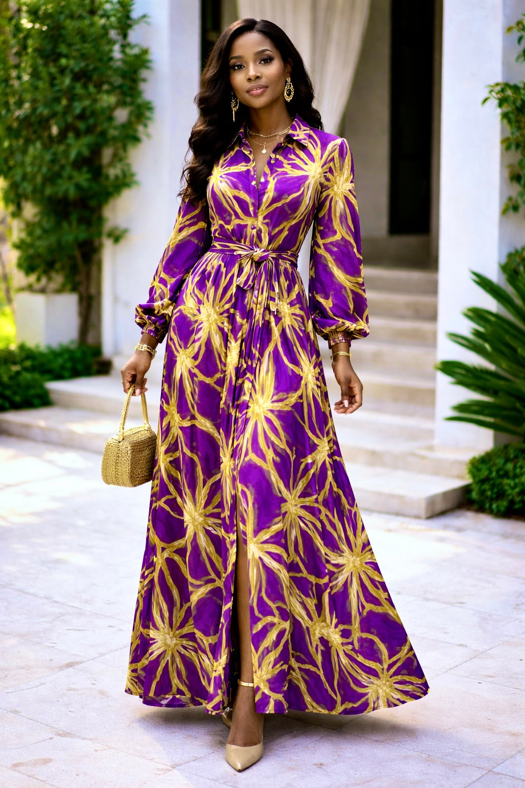 The Lumina Maxi Shirt Dress